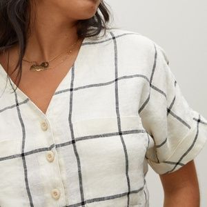 Everlane Women's Linen Utility Shirt XS - Canvas Windowpane